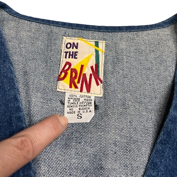 Vintage On The Brink embellished Denim Vest Dollies & Paint Women’s Small - Picture 6 of 7